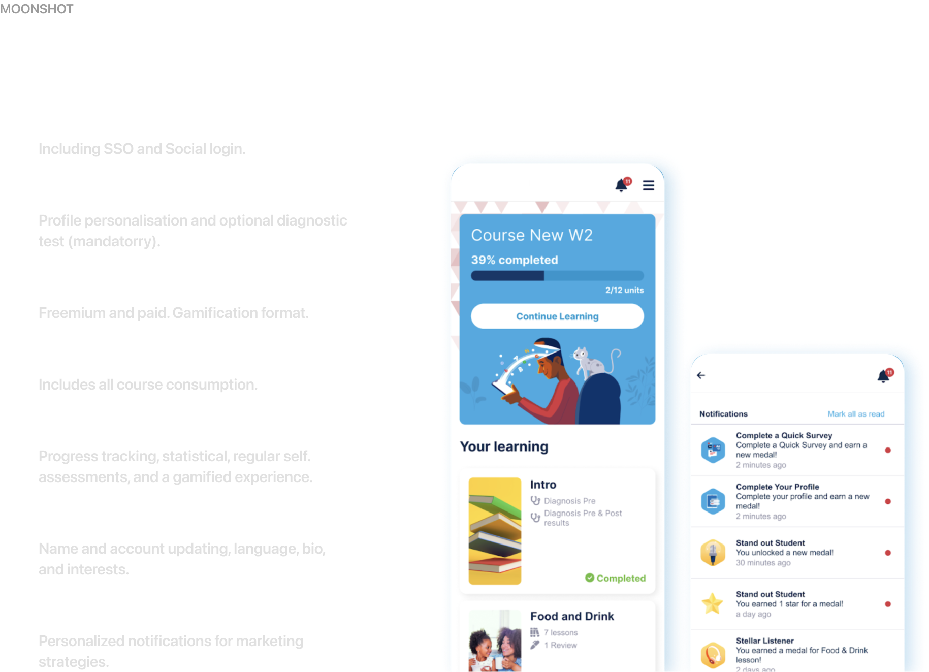 English learning app features